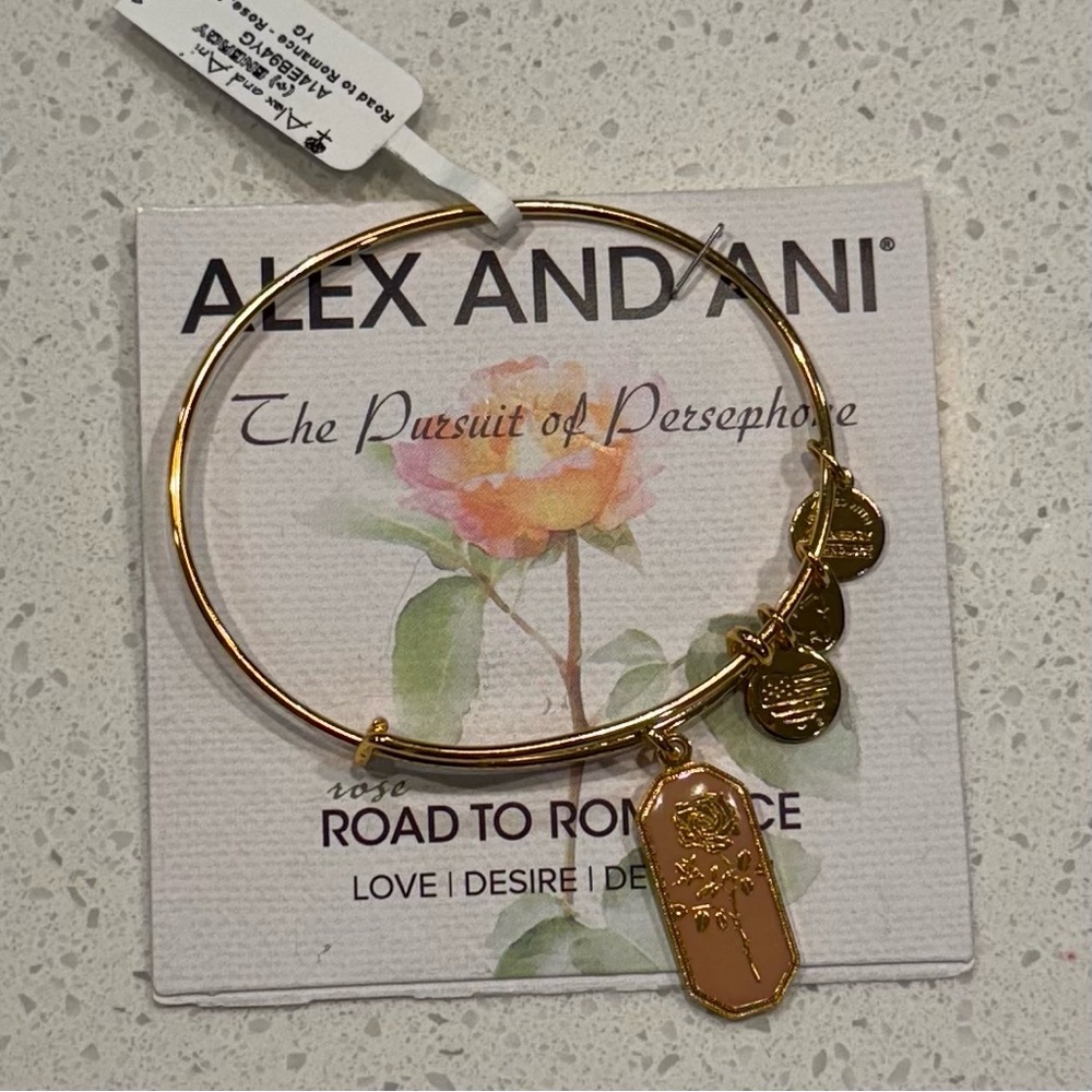 Alex and Ani Road to Romance Rose Love Charm Bracelet NWT